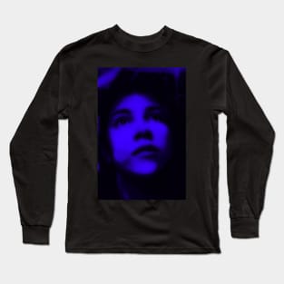 Beautiful girl, looking up. Blue dark light, some blur. So beautiful. Long Sleeve T-Shirt